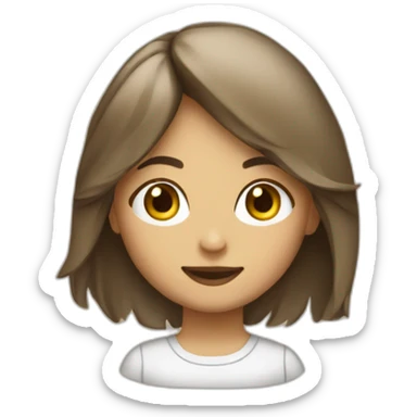 Une fille blanche aux cheveux bruns sticker