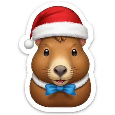 Un. Capibara, un sombrero de Navidad. sticker