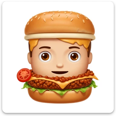 person eating sloppy joe sticker