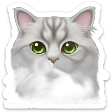 chinchilla persian cat with green eyes sticker