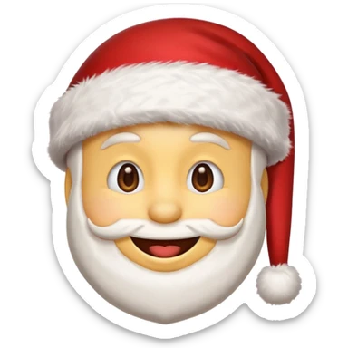 Smiling emoji with santa hat on sticker