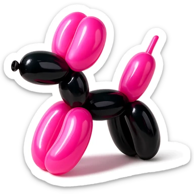 BLACKPINK-inspired object, black and pink colors, soft and inflated appearance sticker