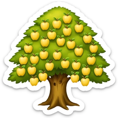 big tree with tiny yellow apples sticker