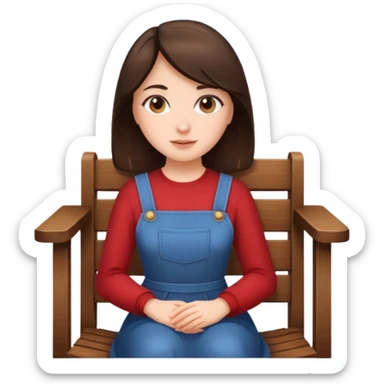 a brunette woman sitting on a chair sticker