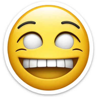 smiley face with squinted eyes sticker