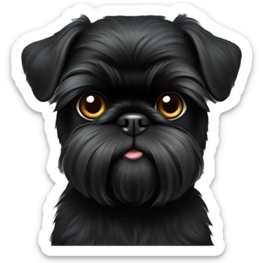 full black brussels griffon all body cute sticker
