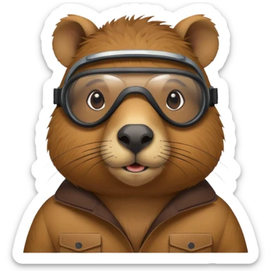 Capibara con gogles sticker