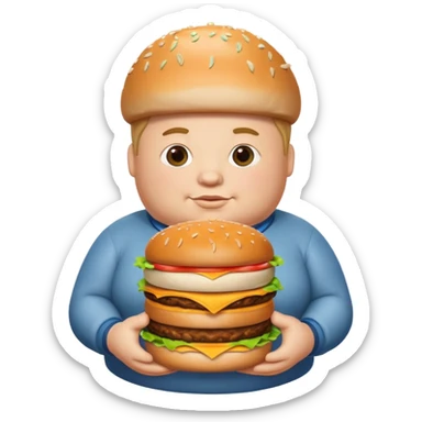Fat Boy with burger tower sticker