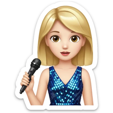 girl in blink dress, holding a mic



















 sticker