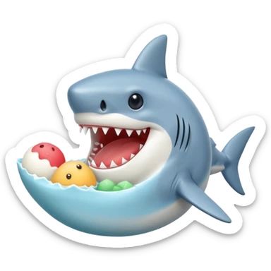 Shark eating mochi sticker