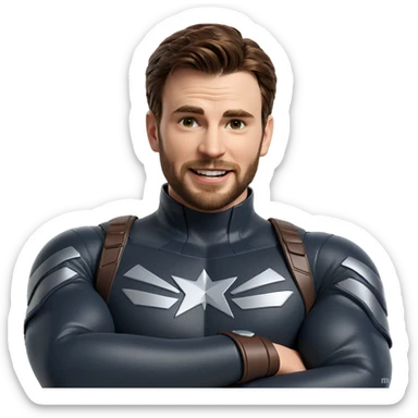smiling superhero with brown hair sticker
