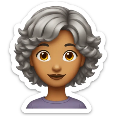 girl with Wolf hair cut orange sticker