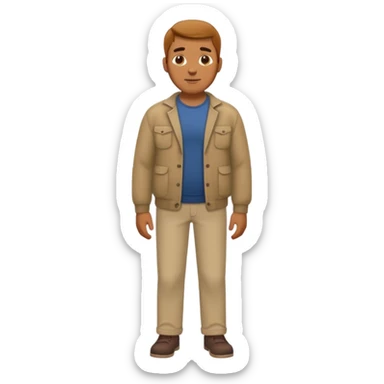 tall, stocky man wearing casual clothing sticker
