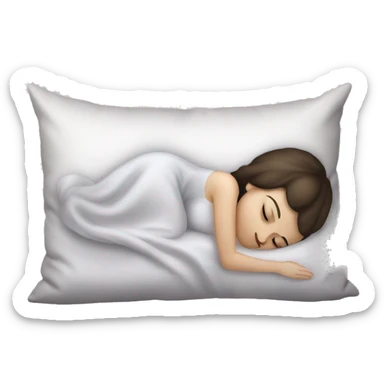 sleeping beauty brunette white girl with a silk pillow sticker