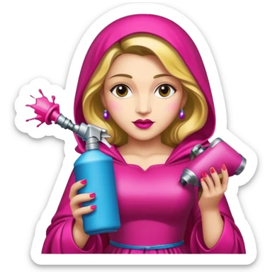 emoji della madonna vestita di fucsia con una bomboletta spray per fare i grafiti
 sticker