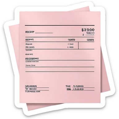 Pale Pink E-Tax Invoice receipt paper sticker