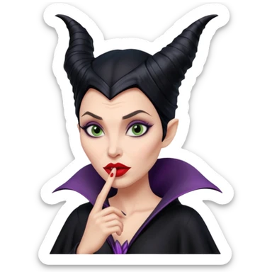 Maleficent puckering lips sticker