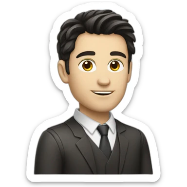 Attractive dark haired white male coding sticker