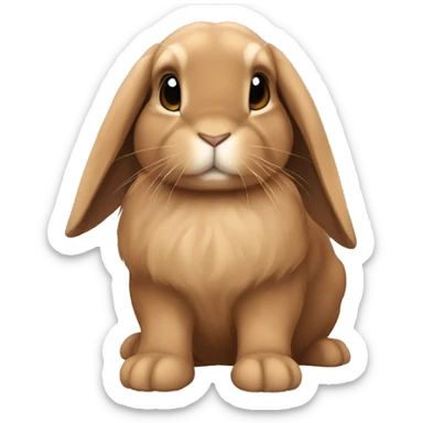 Winged brown lop bunny sticker
