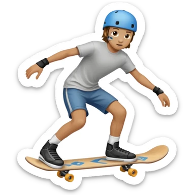 Knee pad skateboarder sticker