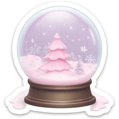Pastel pink snow globe sticker