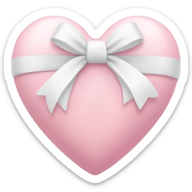 Pastel pink heart with white bow sticker