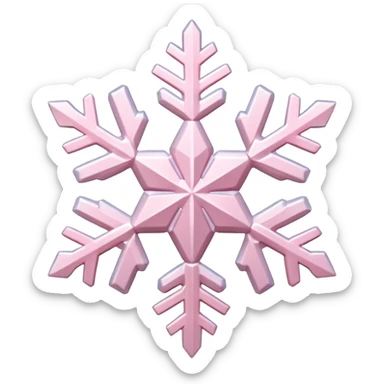 snow flake pale pink 3d icy texture sticker