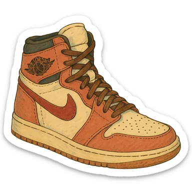 ghibli style Nike Air Jordan high-top sneaker sticker