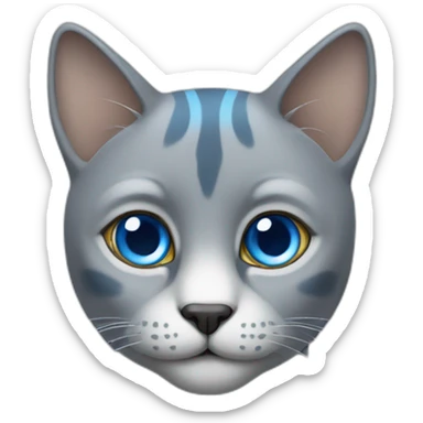Un gato gris con ojos azules sticker