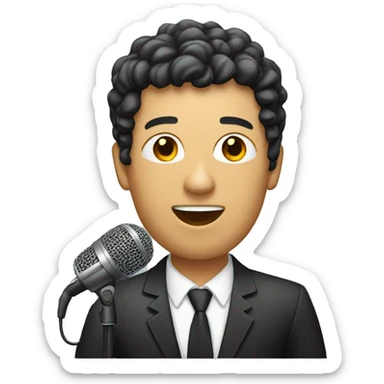 media person with microphone sticker