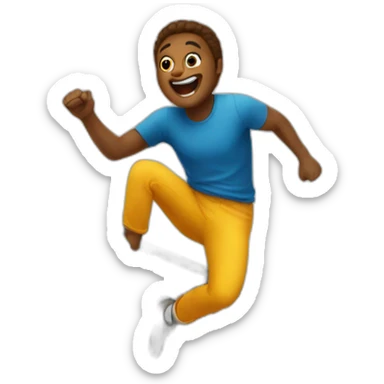 man jumping off balcony sticker