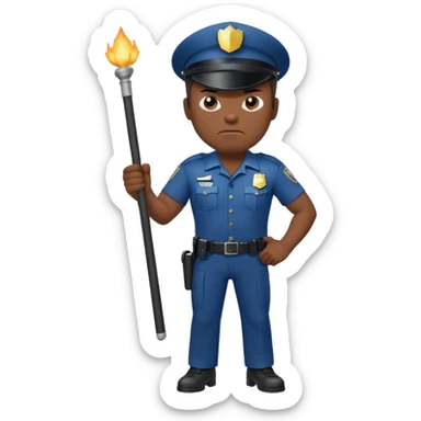 angry policeman full body sticker