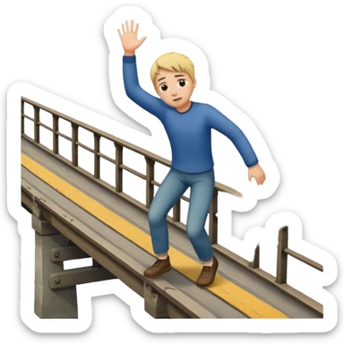 fall off the bridge hand motion sticker