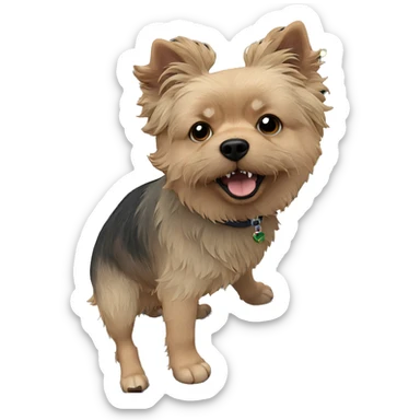 dog by christmas tree sticker