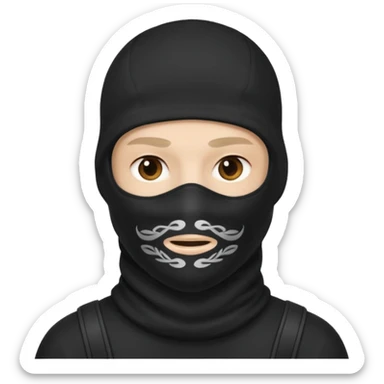 Chico blanco con pasamontañas sticker
