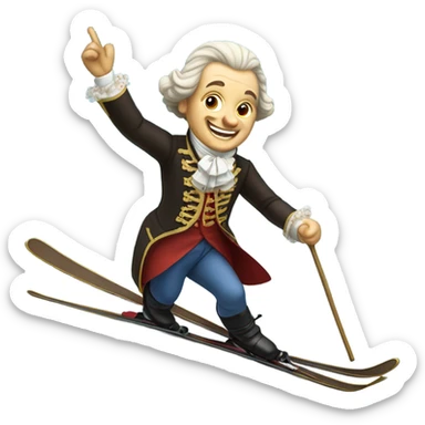 Mozart skiing sticker