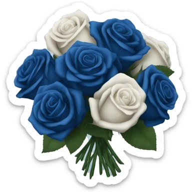 Dark Blue roses bouquet full sticker