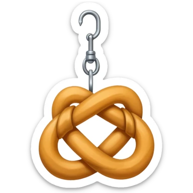 knot a rope to a metal hook sticker