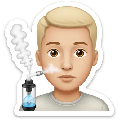 face with steam from nose vape sticker