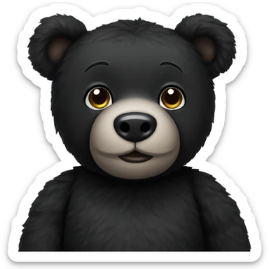 Black teddy bear  sticker