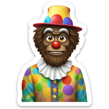 Sasquatch in a clown costume  sticker