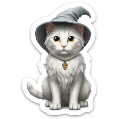 kitten gandalf magic sticker