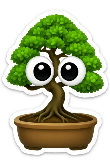 Make the eyeballs much bigger in the style of apple style emojis with transparent background. sticker