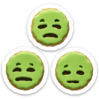 matcha crinkle cookies no face sticker
