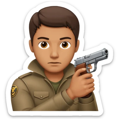 a guy shooting sticker
