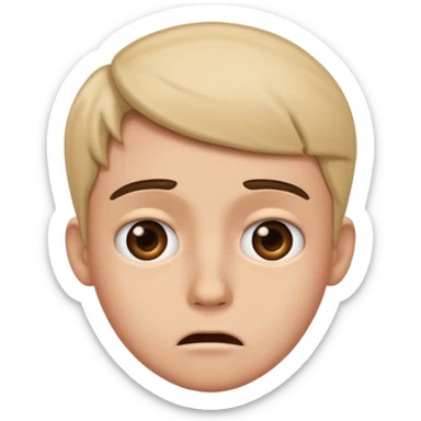 I need you to make an emoji of the gen z stare (young person like 20 yro’, like confusion, disgusted and kinda bored, it has to be very confused and disgusted  sticker