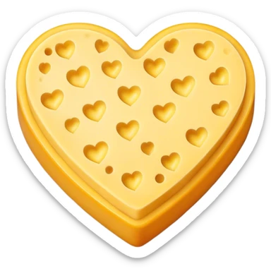 Heart made out of cheese no face sticker