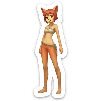 Anthro Sona Fakémon Full Body sticker