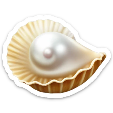 Open sea shell with pearl inside sticker