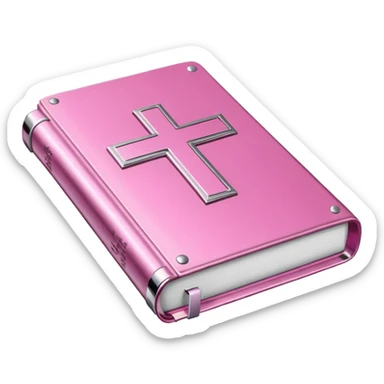 a floating monochromatic pink chrome bible  sticker